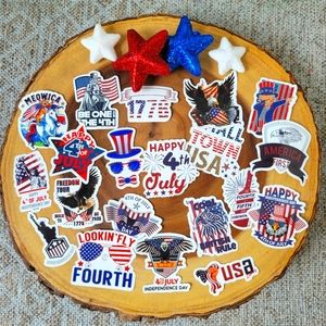Patriotic stickers for thermos / Laptop